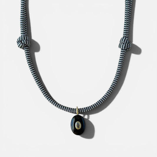 PHOEBE GEMSTONE NECKLACE | BLACK