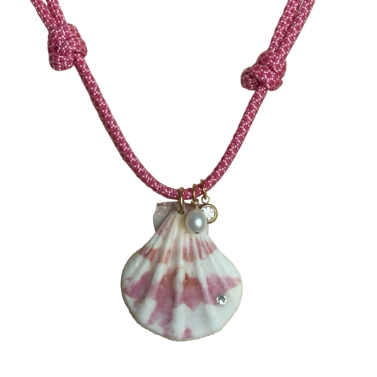 PINK SHELL PARACORD NECKLACE