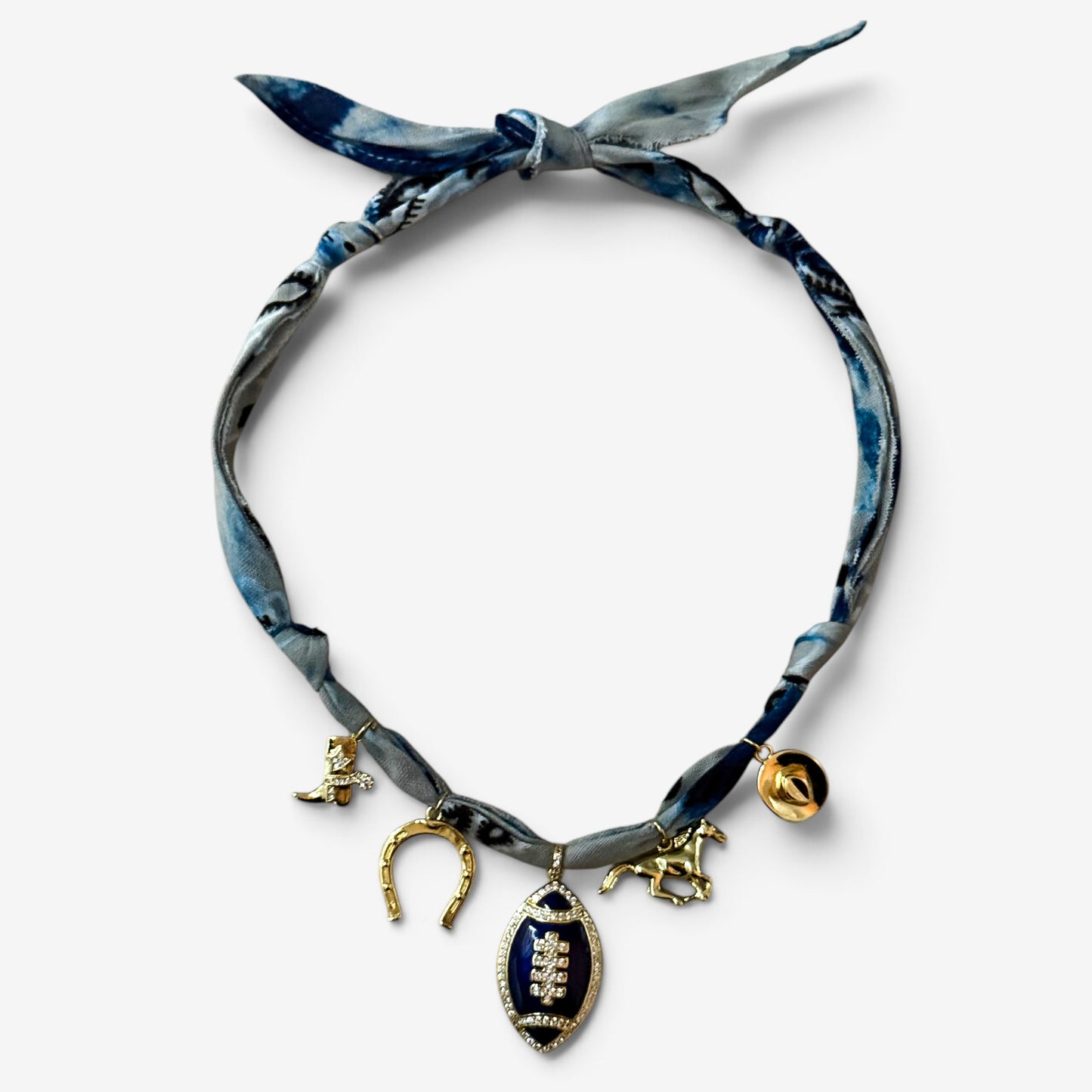 TAILGATE BANDANA NECKLACE | BLUE TIE DYE
