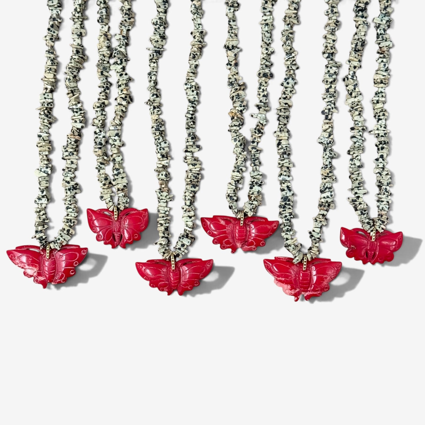 Coral Butterfly Necklace