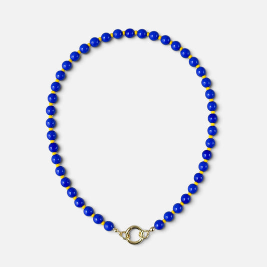 VARSITY NECKLACE | BLUE/GOLD